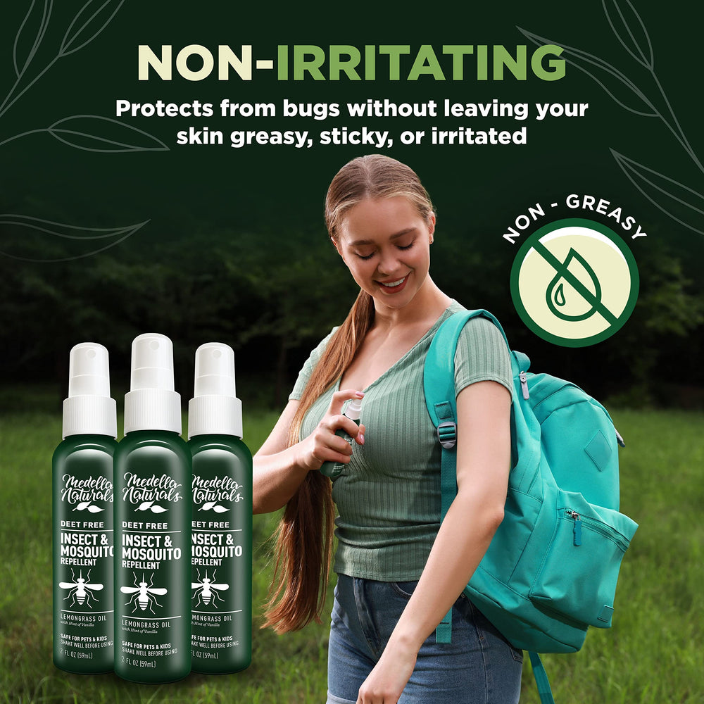 Medella Naturals study-backed performance showing repelling of black flies and gnats.