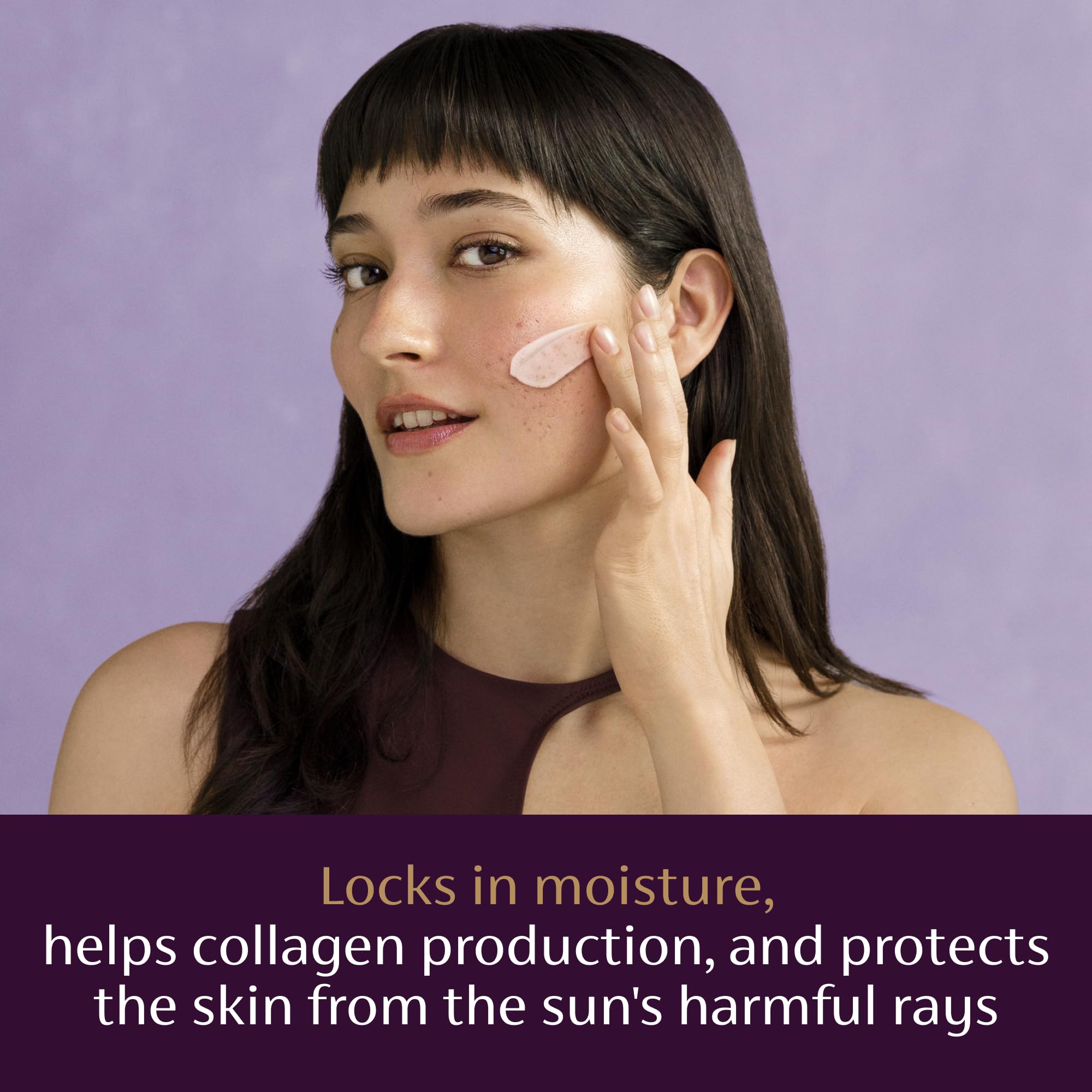 Creamy formula shown applying to skin for scar care