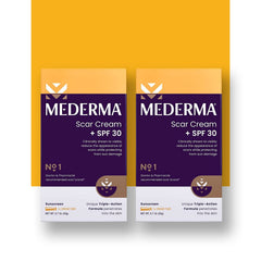 Mederma Scar Cream Plus SPF 30 front of tube for daily scar care.