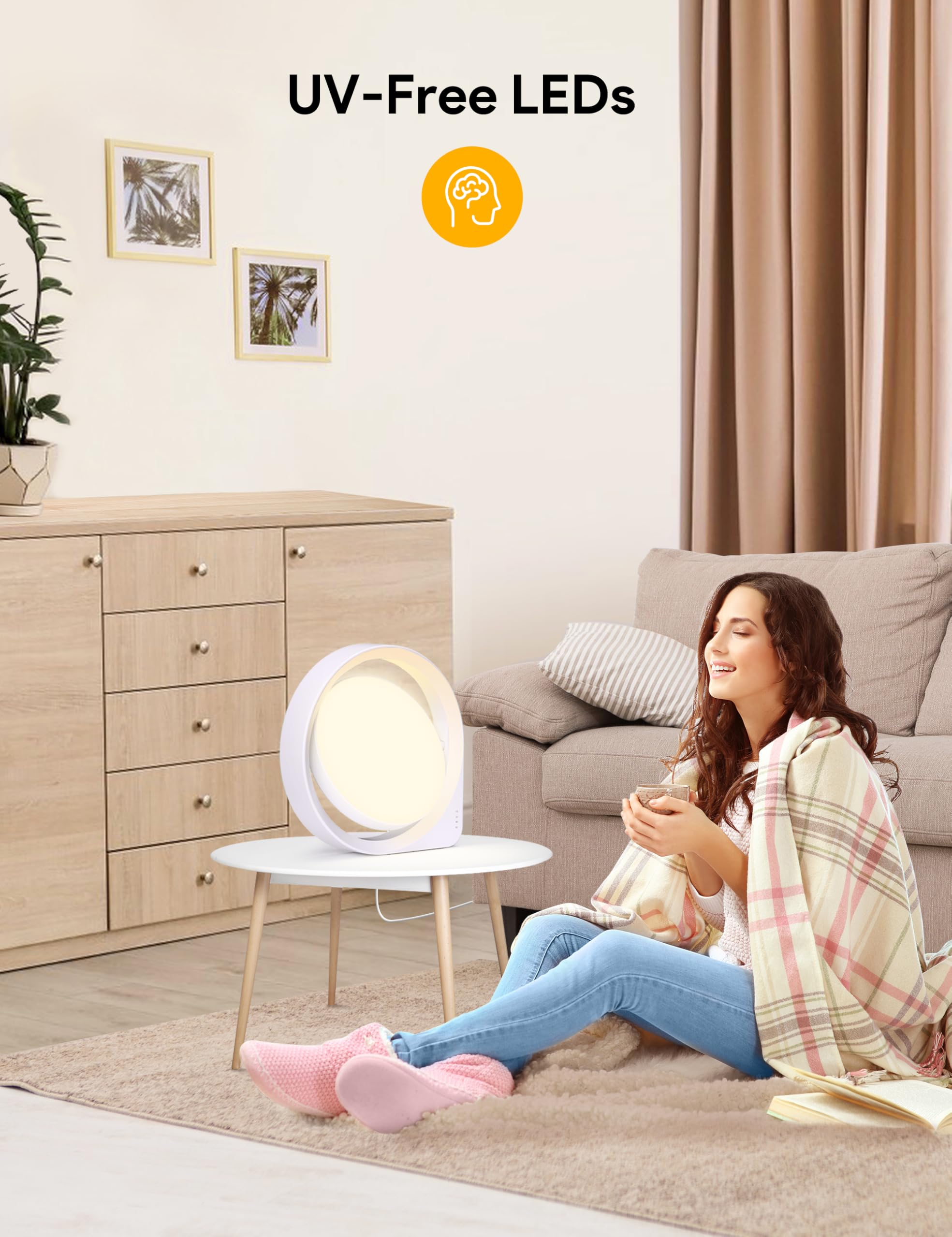 MediAcous lamp adds a modern decorative touch and brightens any room.