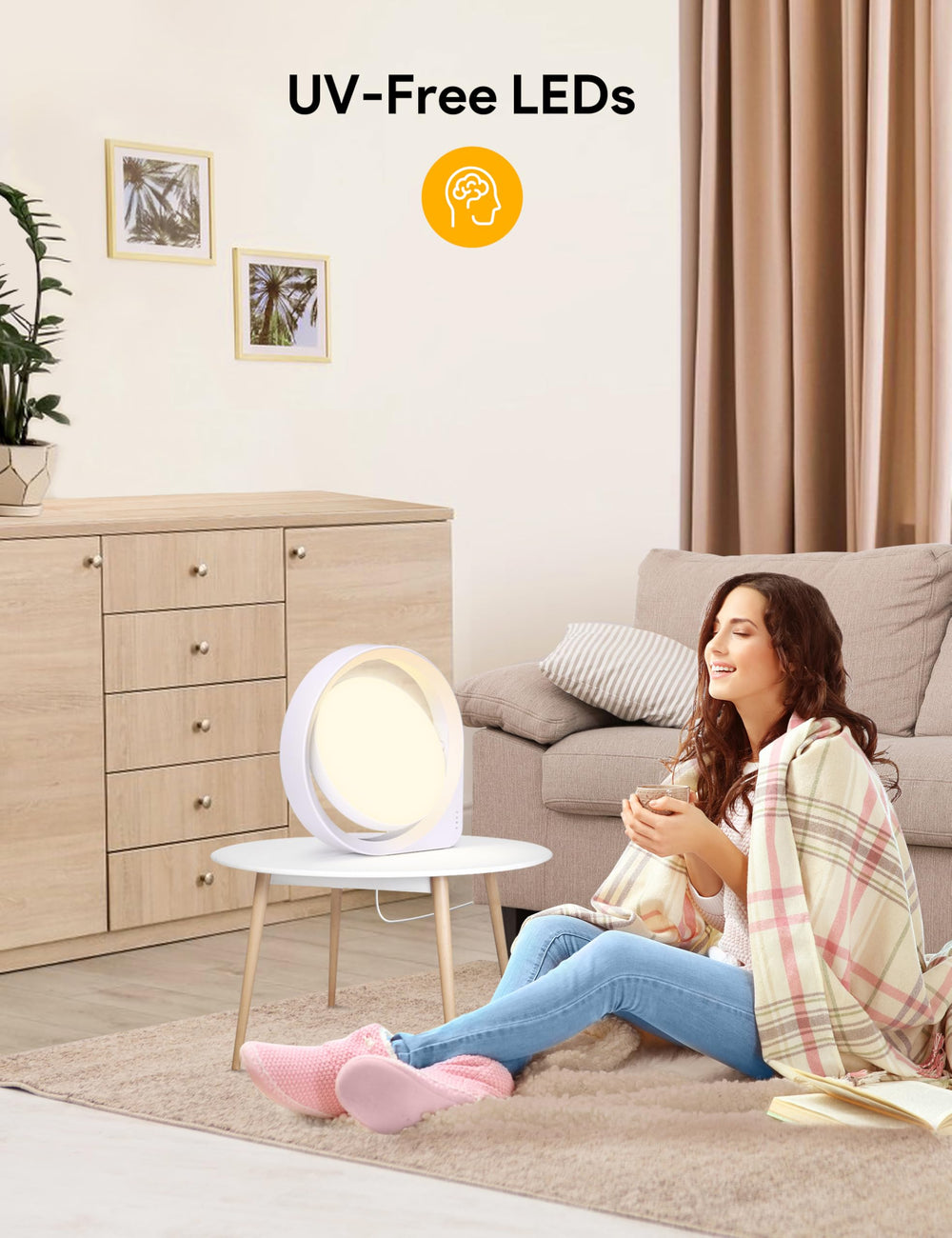 MediAcous lamp adds a modern decorative touch and brightens any room.
