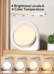 MediAcous Sunlight Lamp tilted to direct daylight toward the face for tasks.