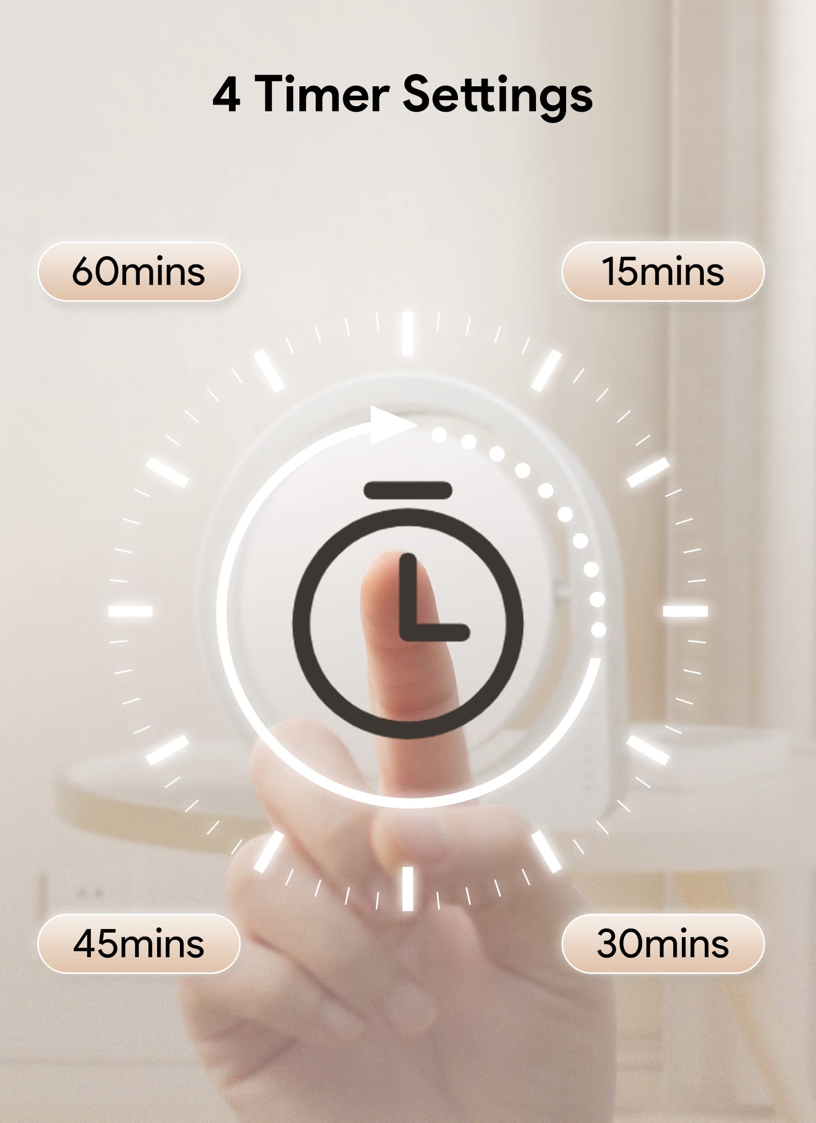 MediAcous lamp includes timer options and smart memory for easy daily use.