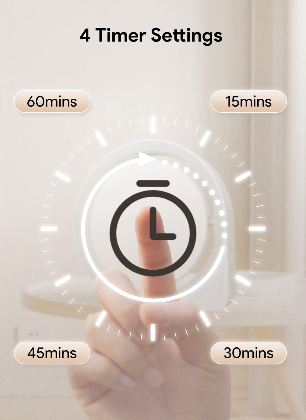 MediAcous lamp includes timer options and smart memory for easy daily use.