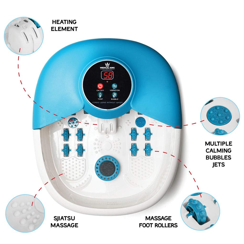 Medical King foot spa massager bubble jets and vibration in action
