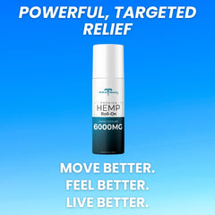 Medical Miracles hemp roll-on used on knee for convenient use