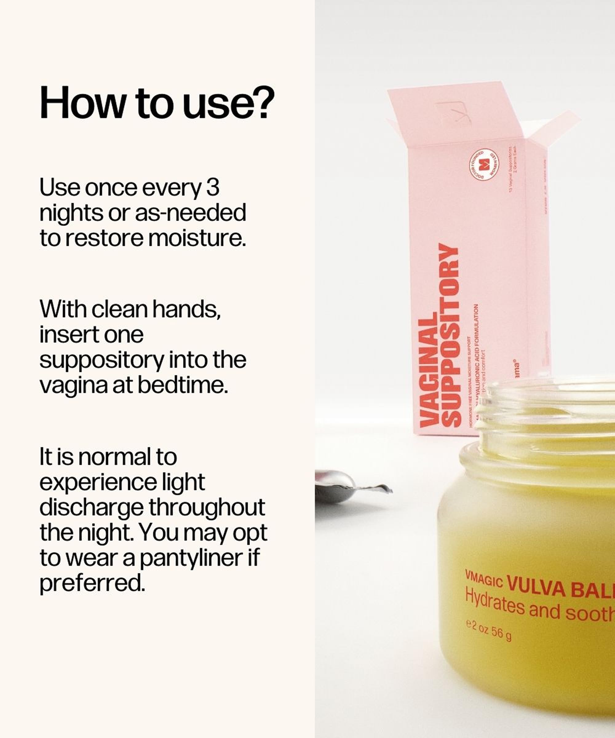 VMAGIC packaging with calm design illustrating gentle moisture support.