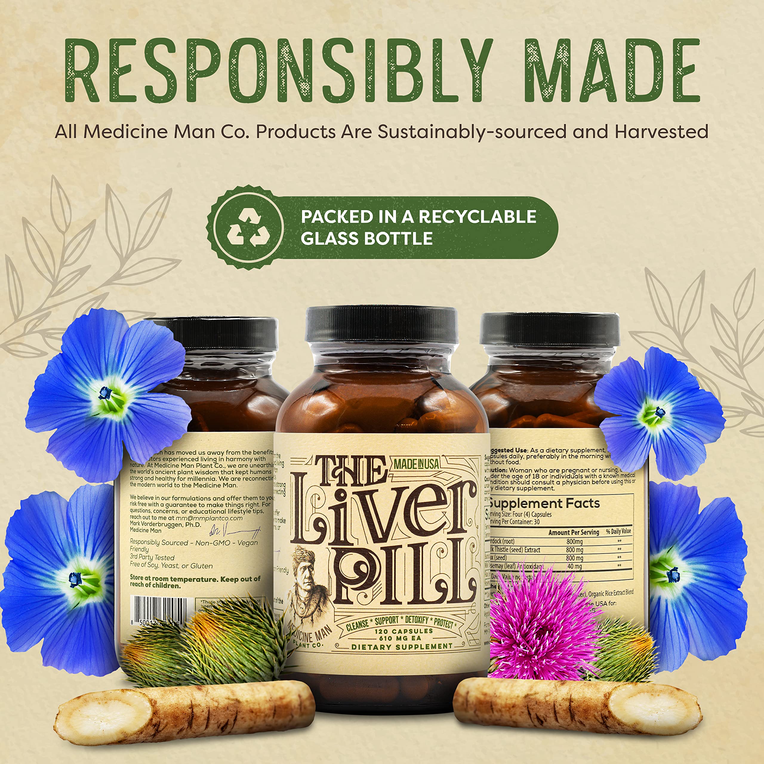 Close up of milk thistle imagery highlighting key plant based ingredients in The Liver Pill.