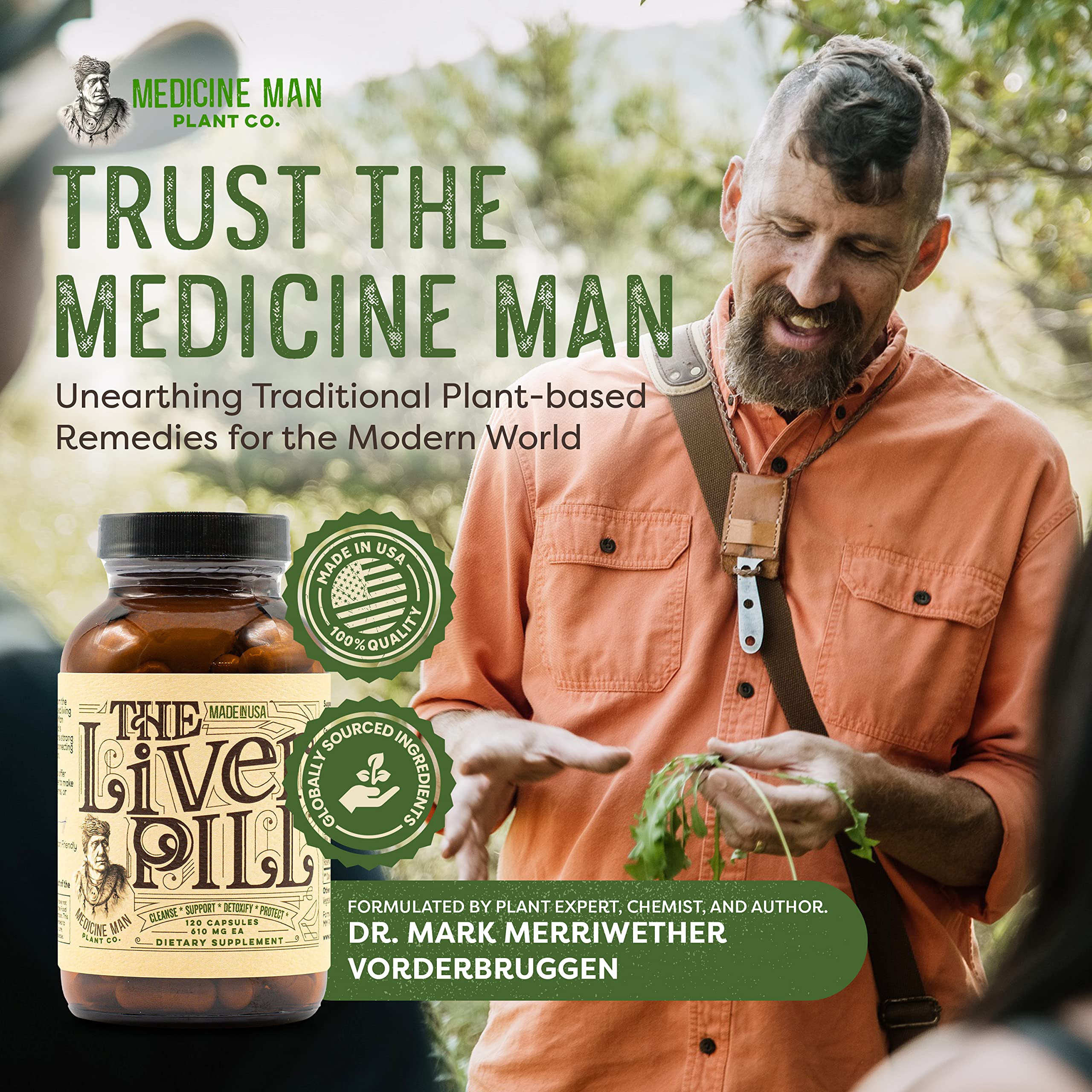 Non GMO seal and label on The Liver Pill bottle signaling quality and clean ingredients.