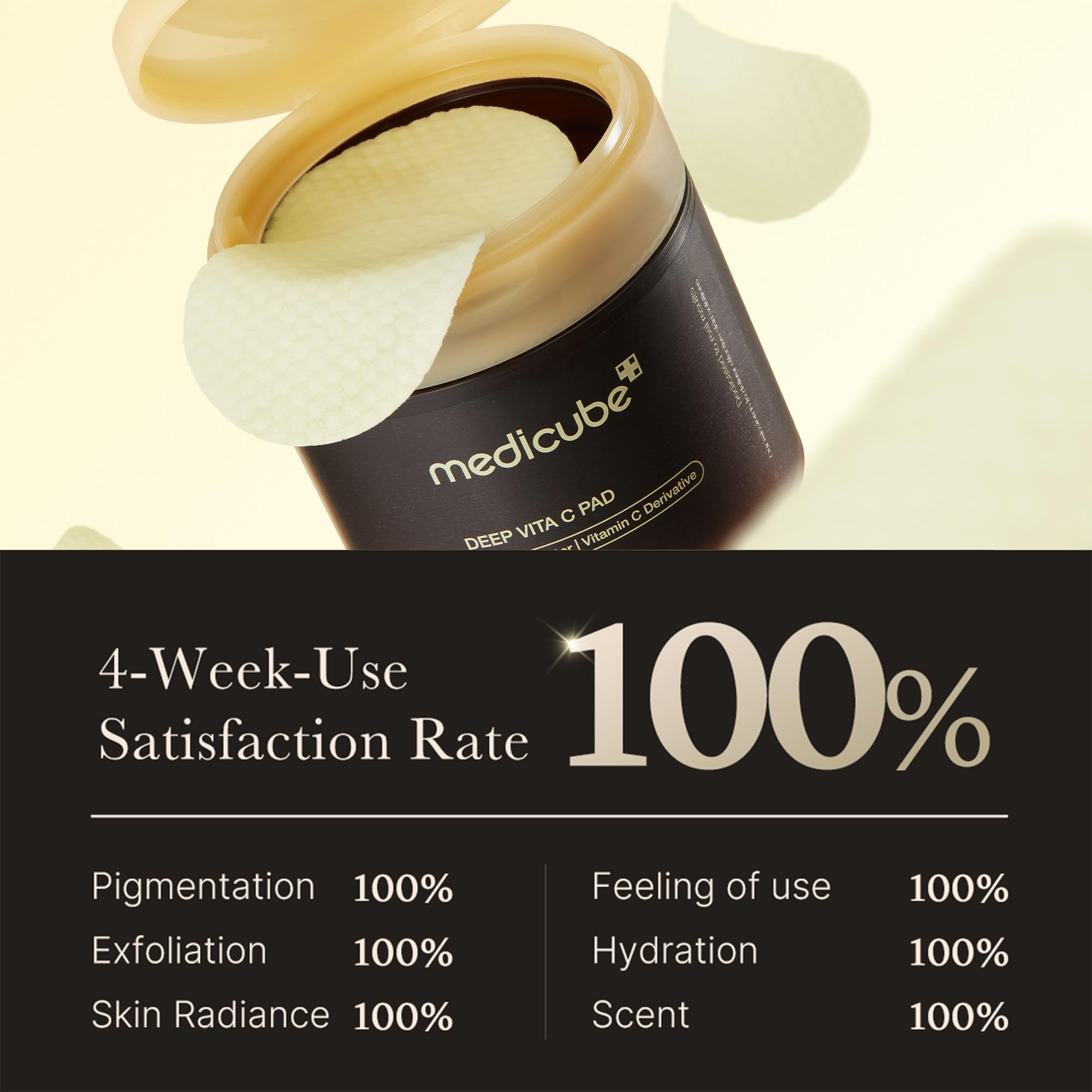 Medicube Deep Vita C Pad dermatologist-developed formula for skin-friendly resurfacing.