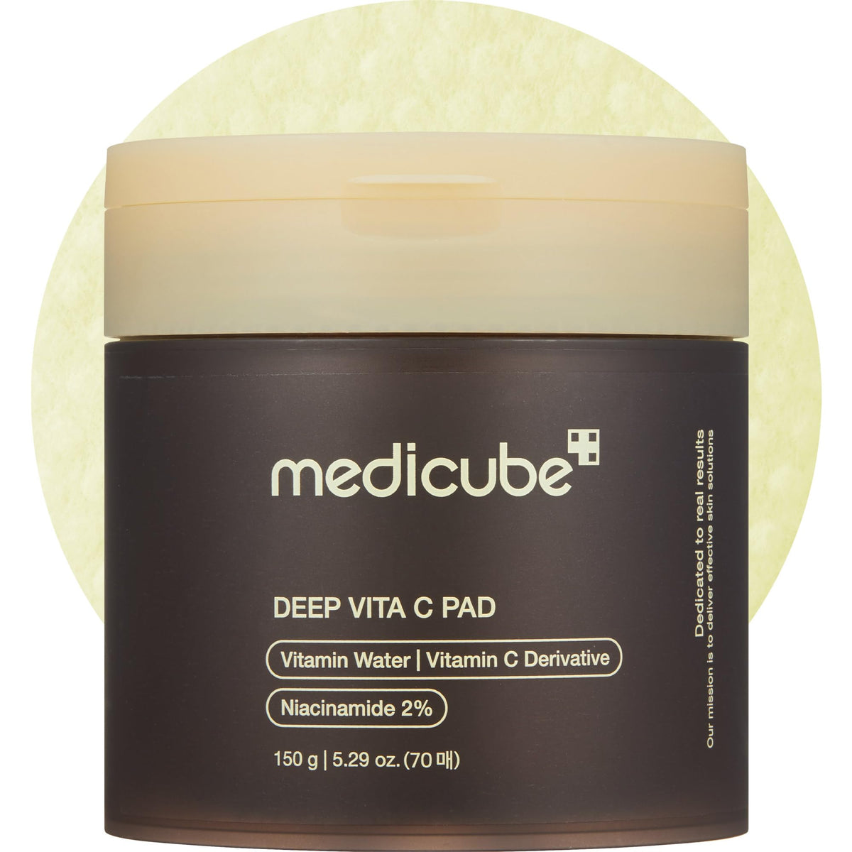 Medicube Deep Vita C Pad embossed side for gentle exfoliation and smoother pores.