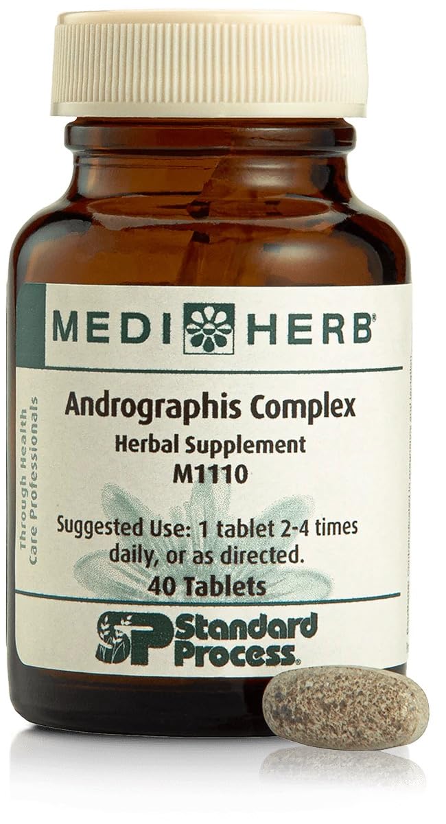 Mediherb Andrographis Complex 40 Tabs bottle front supports immune function.