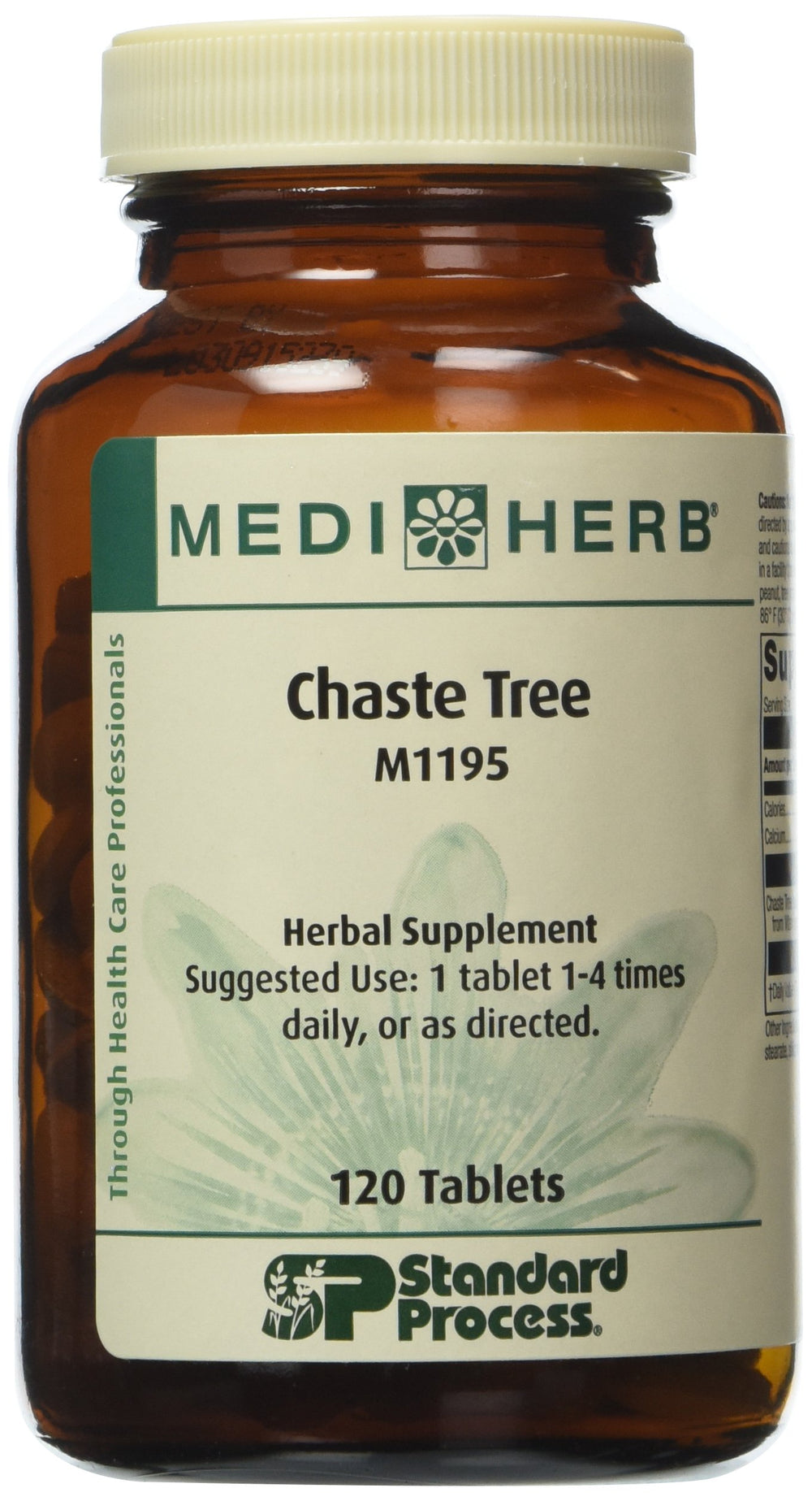 Mediherb Chaste Tree bottle pour showing label and capsules for balance
