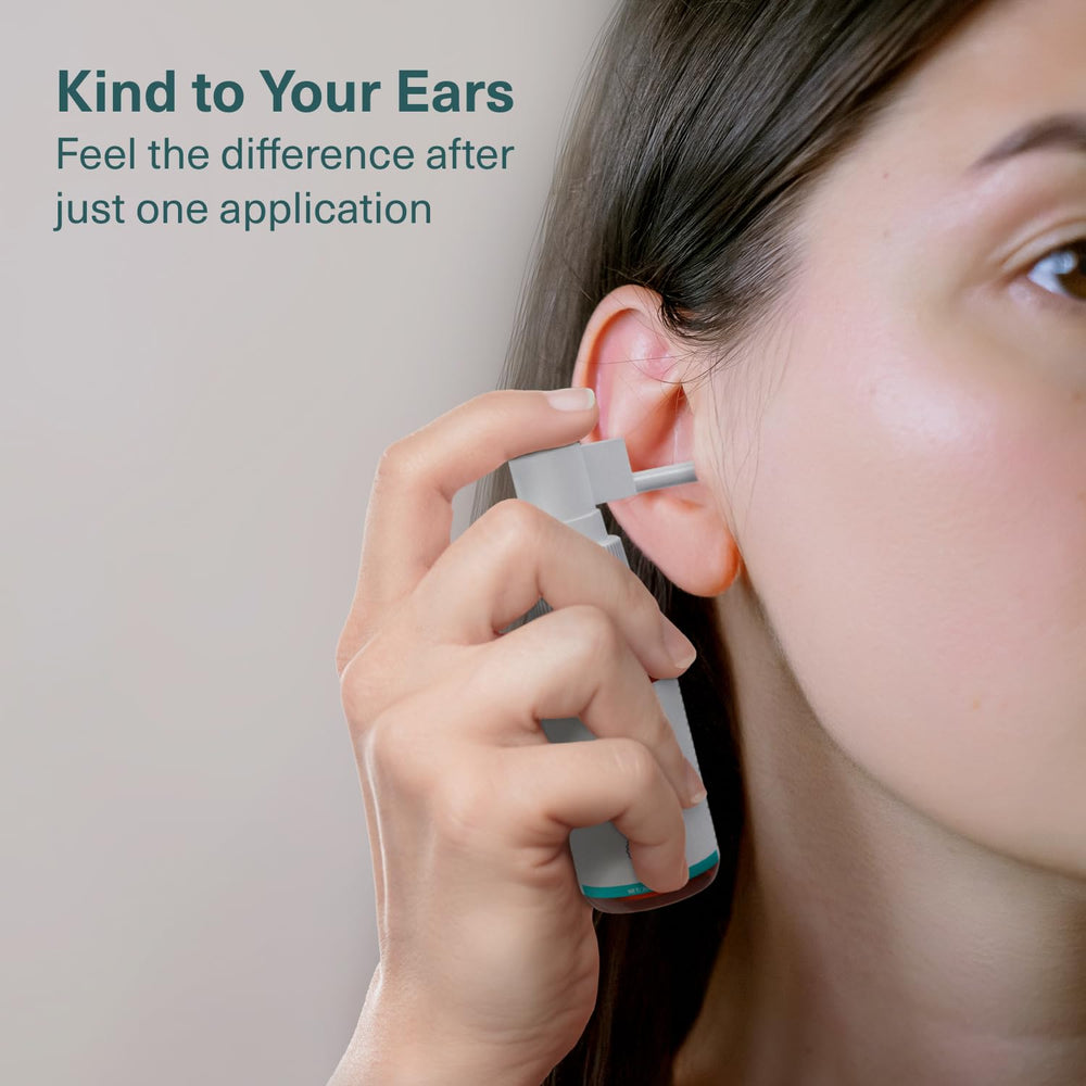 MediLisk easy-spray-application demonstrates quick, mess-free ear care routine
