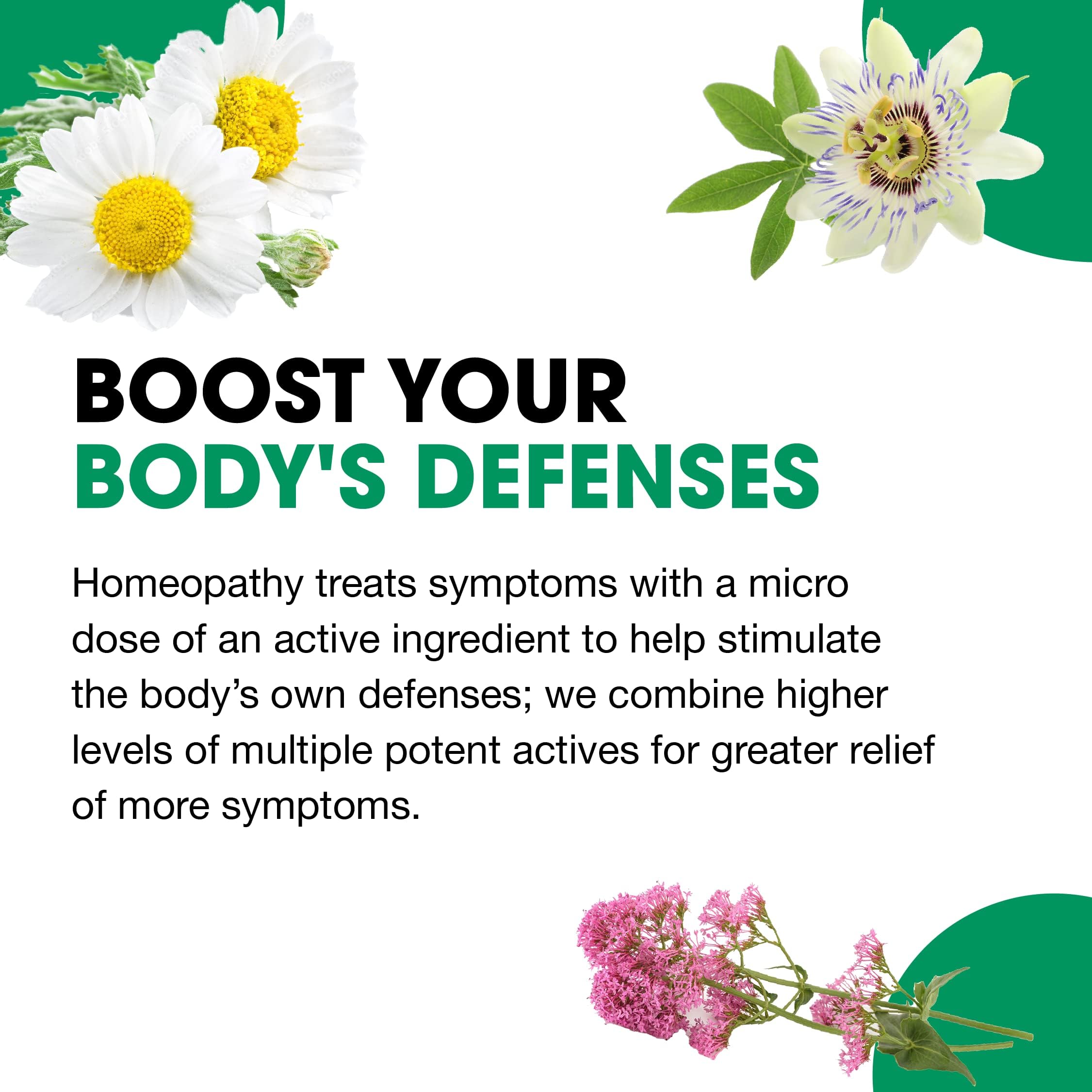 MediNatura BHI calming ingredient icons emphasize ten natural actives