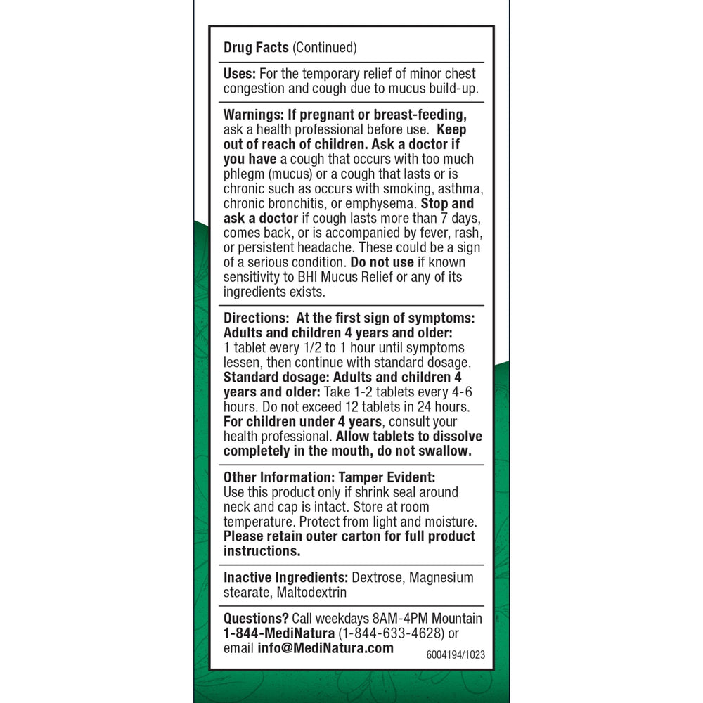 MediNatura BHI Mucus: uso en viaje para alivio rápido de la congestión.