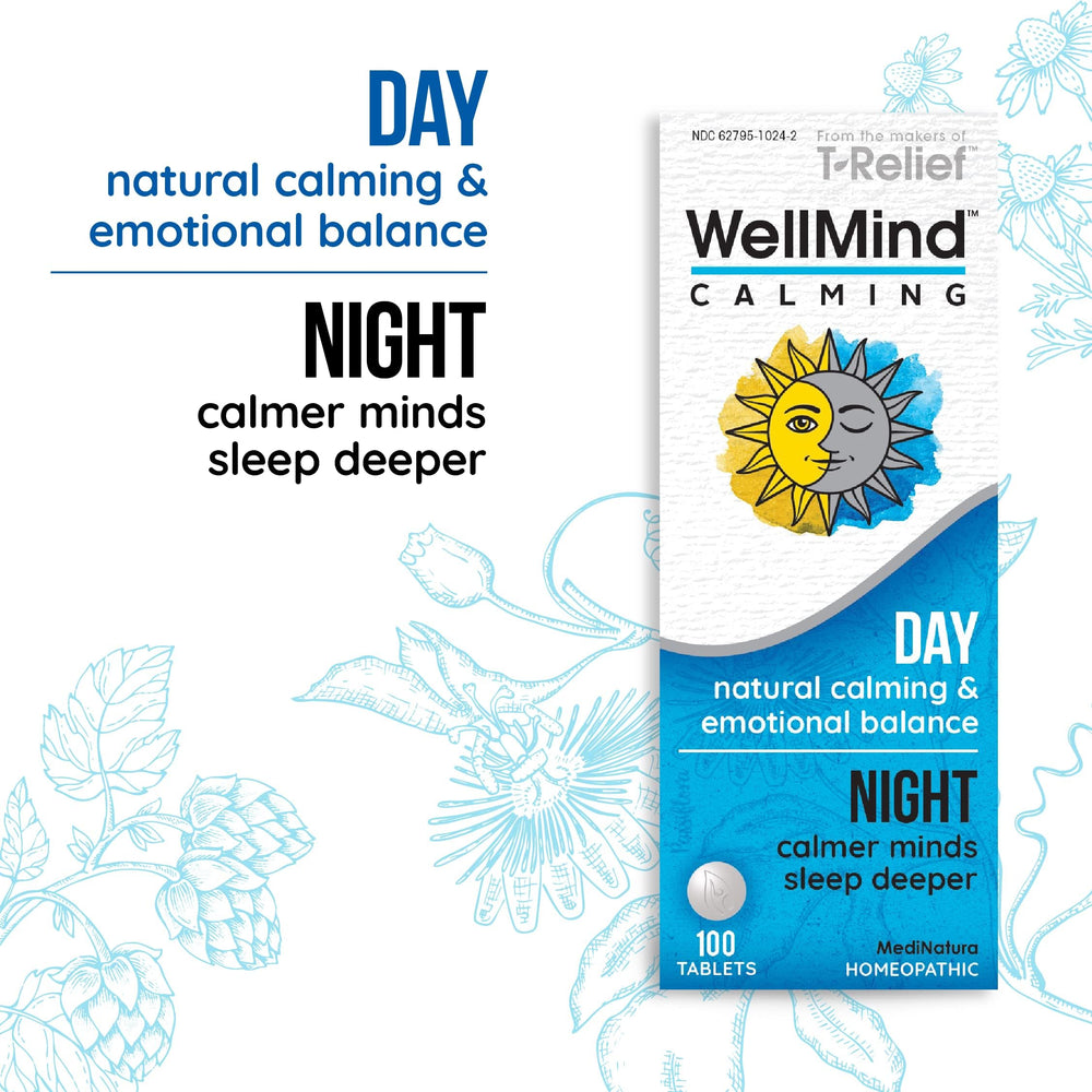 MediNatura WellMind dissolving-tablets closeup suggests quick relief.