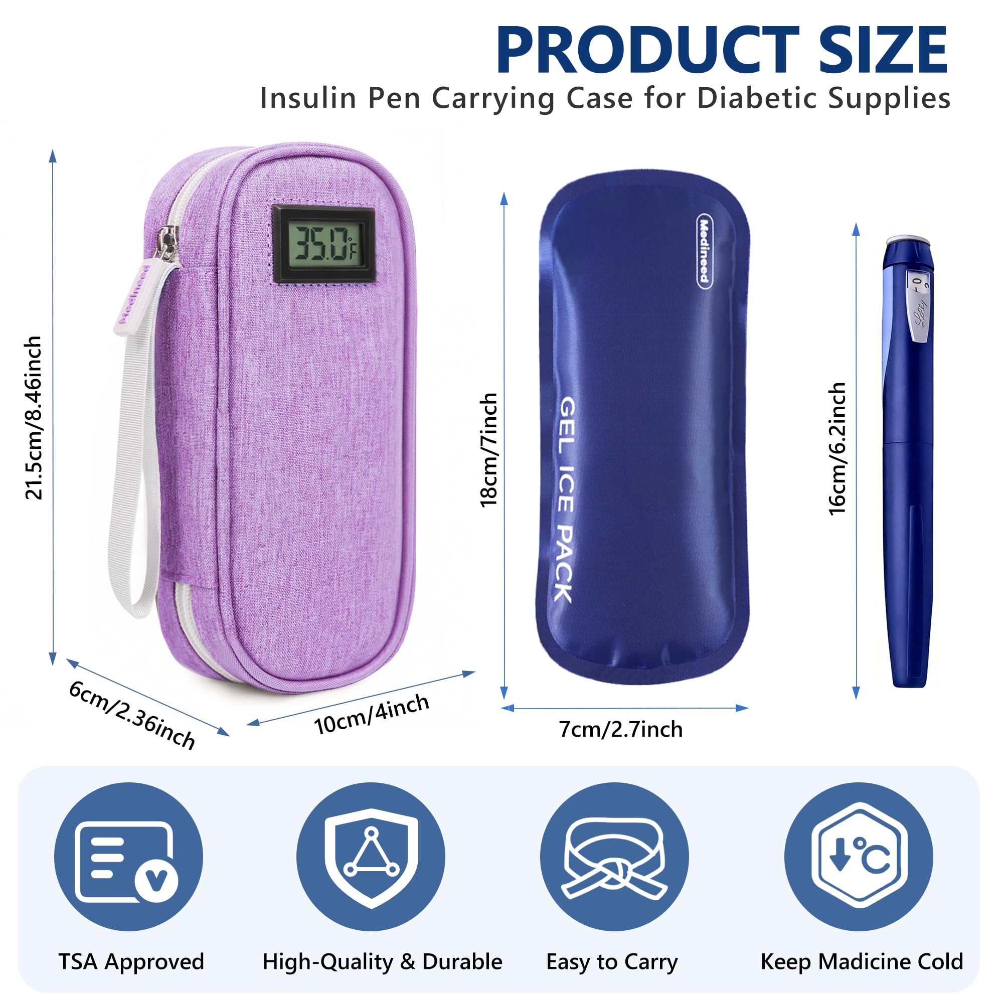 medineed estuche compacto para viajes diarios y actividades al aire libre.