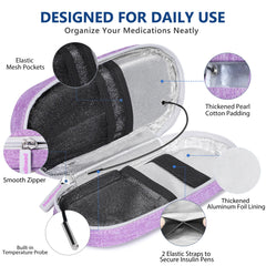 medineed estuche insulina con materiales duraderos y aislamiento para conservar temperatura.