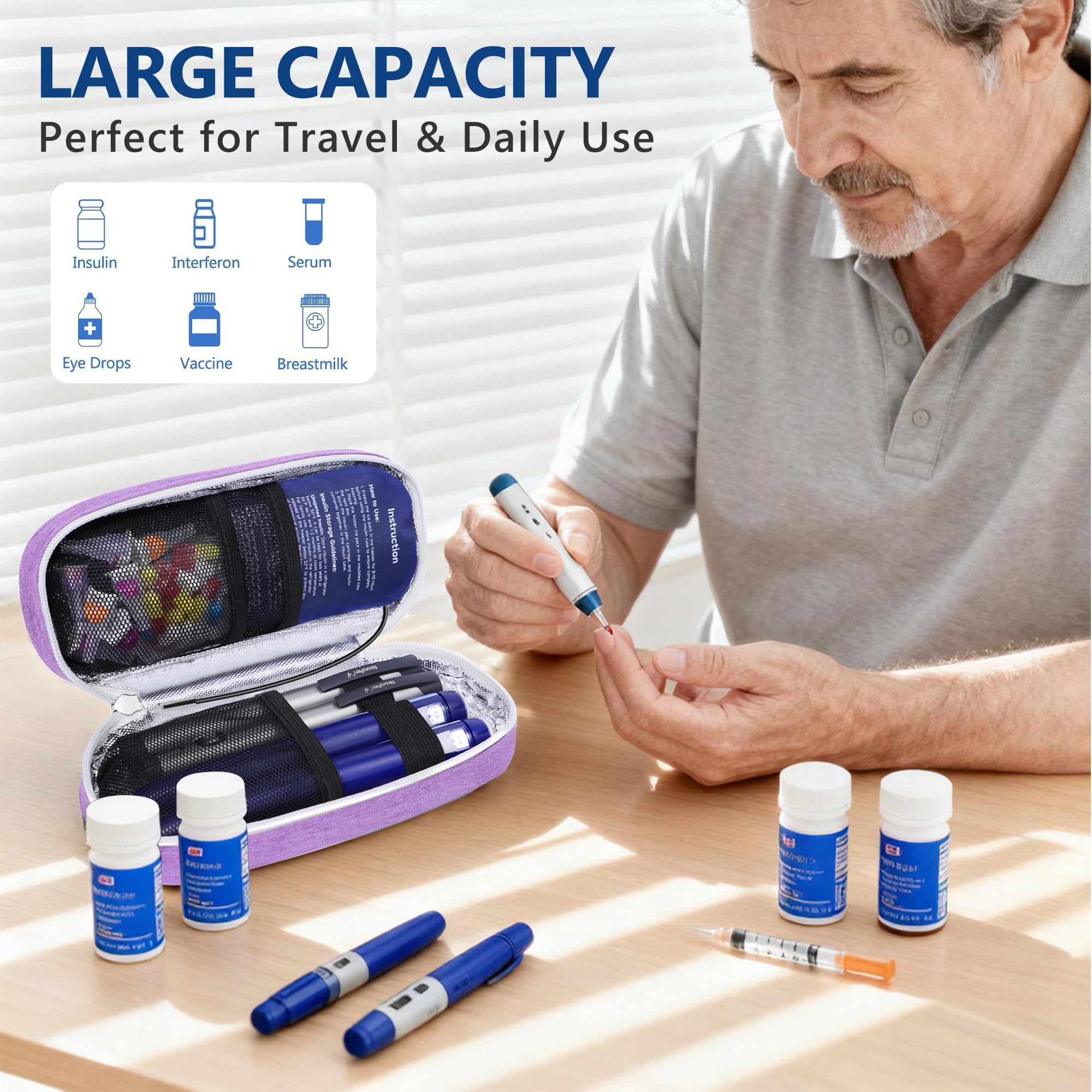 medineed estuche con capacidad para 3–4 plumas de insulina.