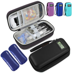 Medineed insulin cooler case top view showing compact travel-ready design.