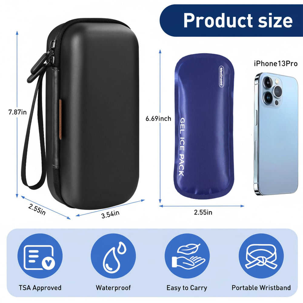 Medineed insulin cooler case travel use, ideal for camping or beach days