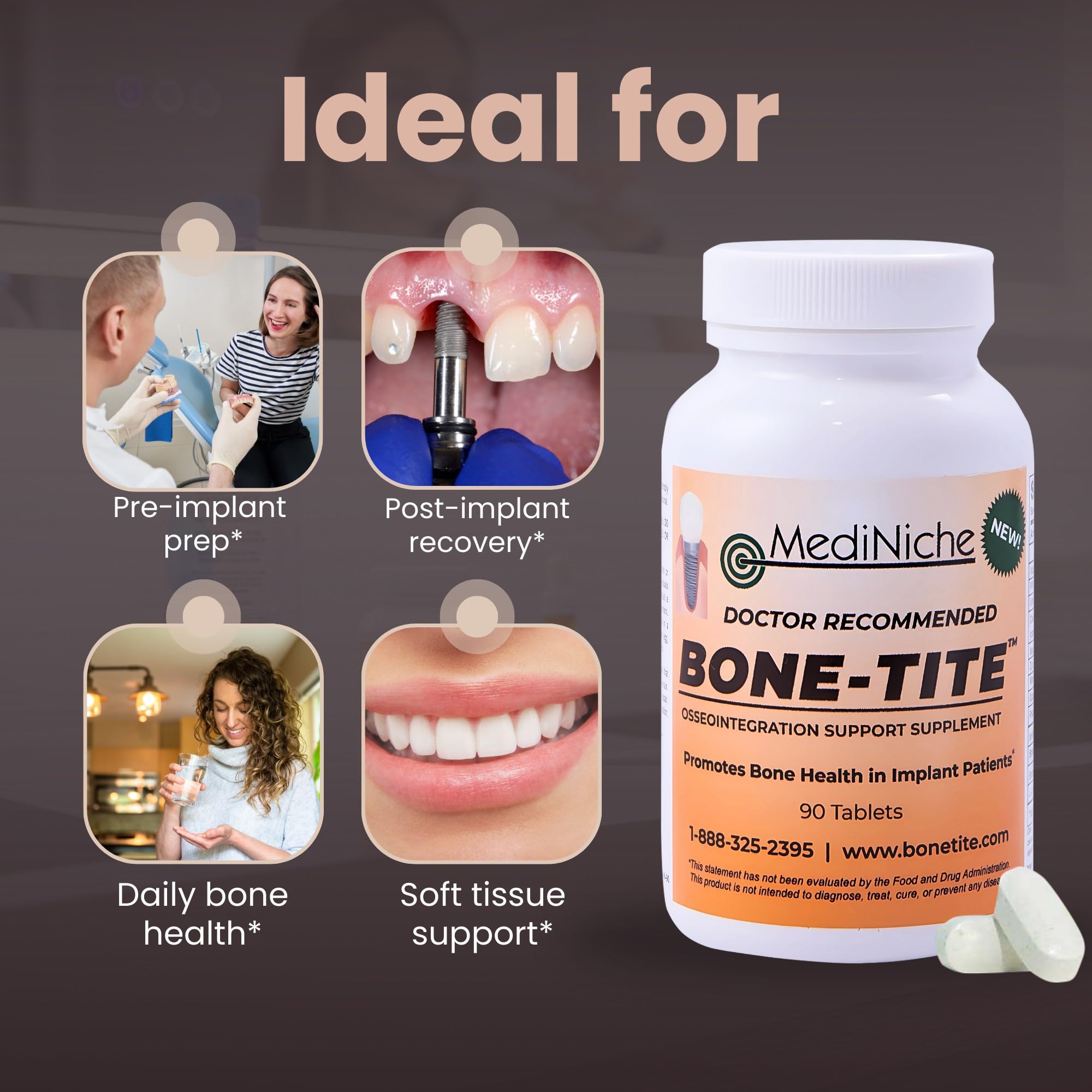 Graphic of Bone-Tite nutrition ingredients listing key vitamins and minerals