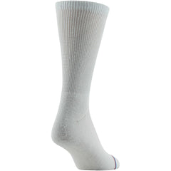 MediPeds white crew socks showing a smooth toe seam for comfort
