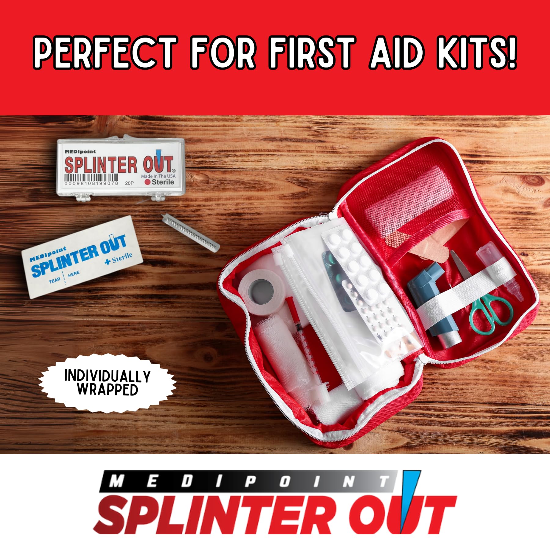 Medipoint Splinter Out estuche reutilizable para viajes y casa.