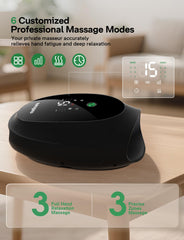 Medisana Hand Massager five-finger compression targets finger joints and knuckles