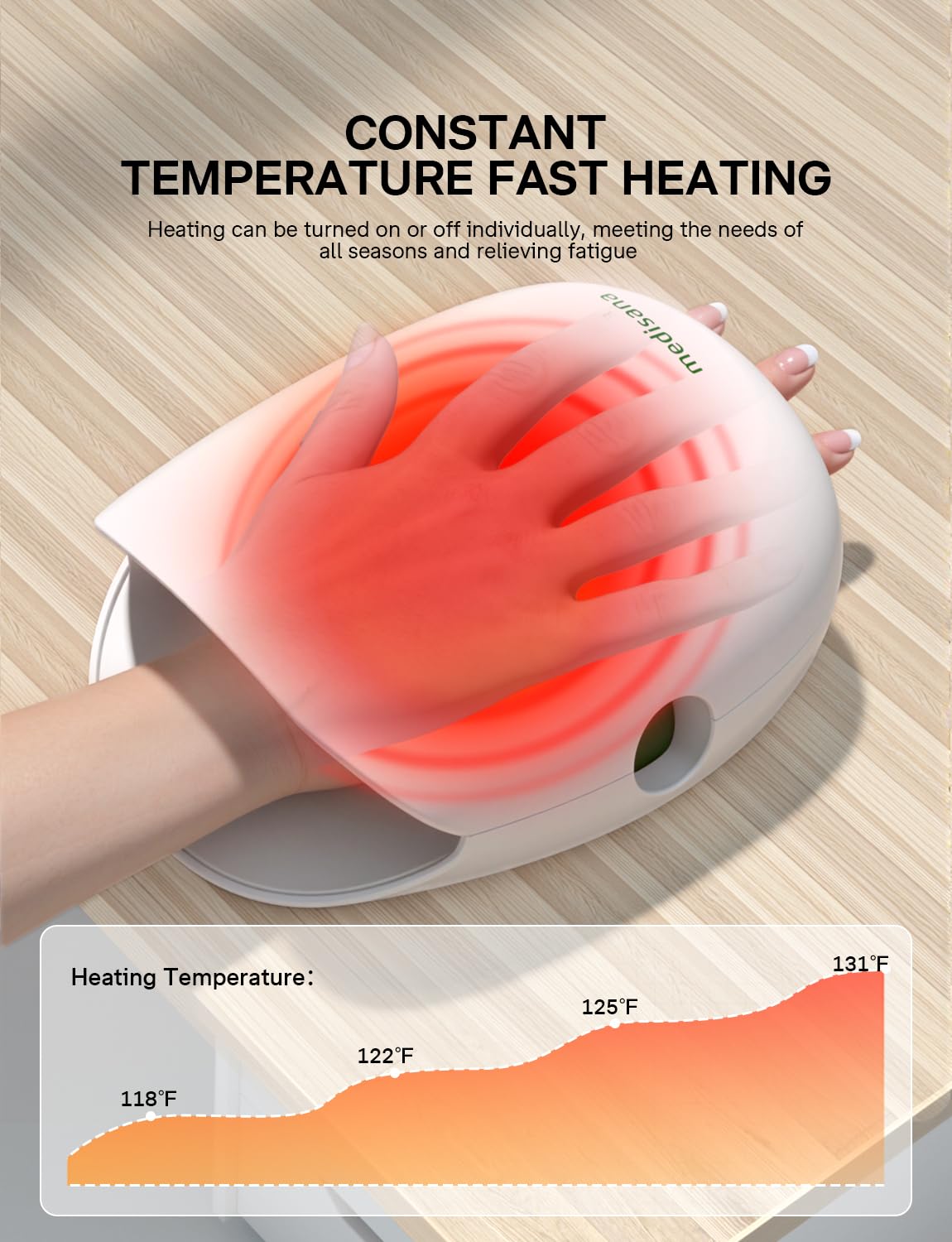 Medisana Hand Massager cordless charging with USB-C for easy top-ups