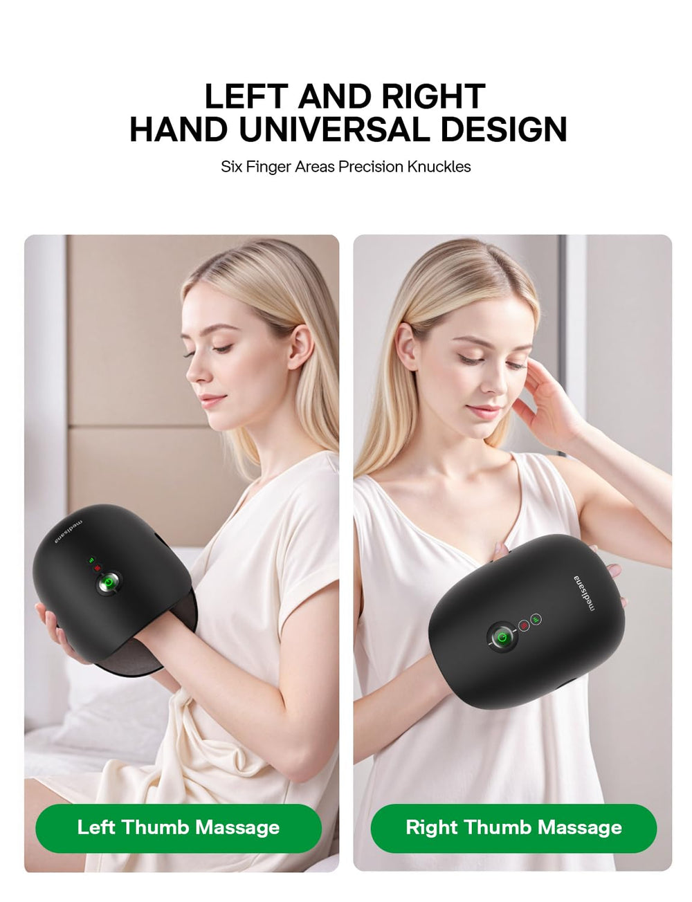 Medisana Hand Massager heating function delivering warm compress