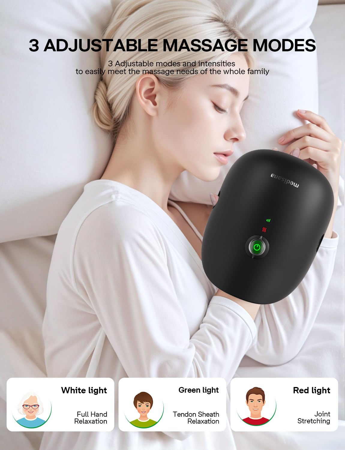 Medisana Hand Massager compact storage bag for travel and gifting