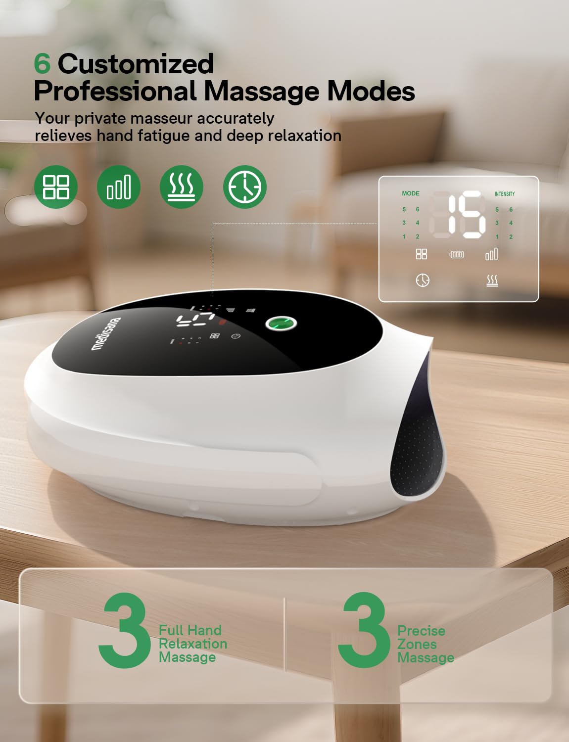 Medisana massager targeting tendon sheath for smooth finger motion