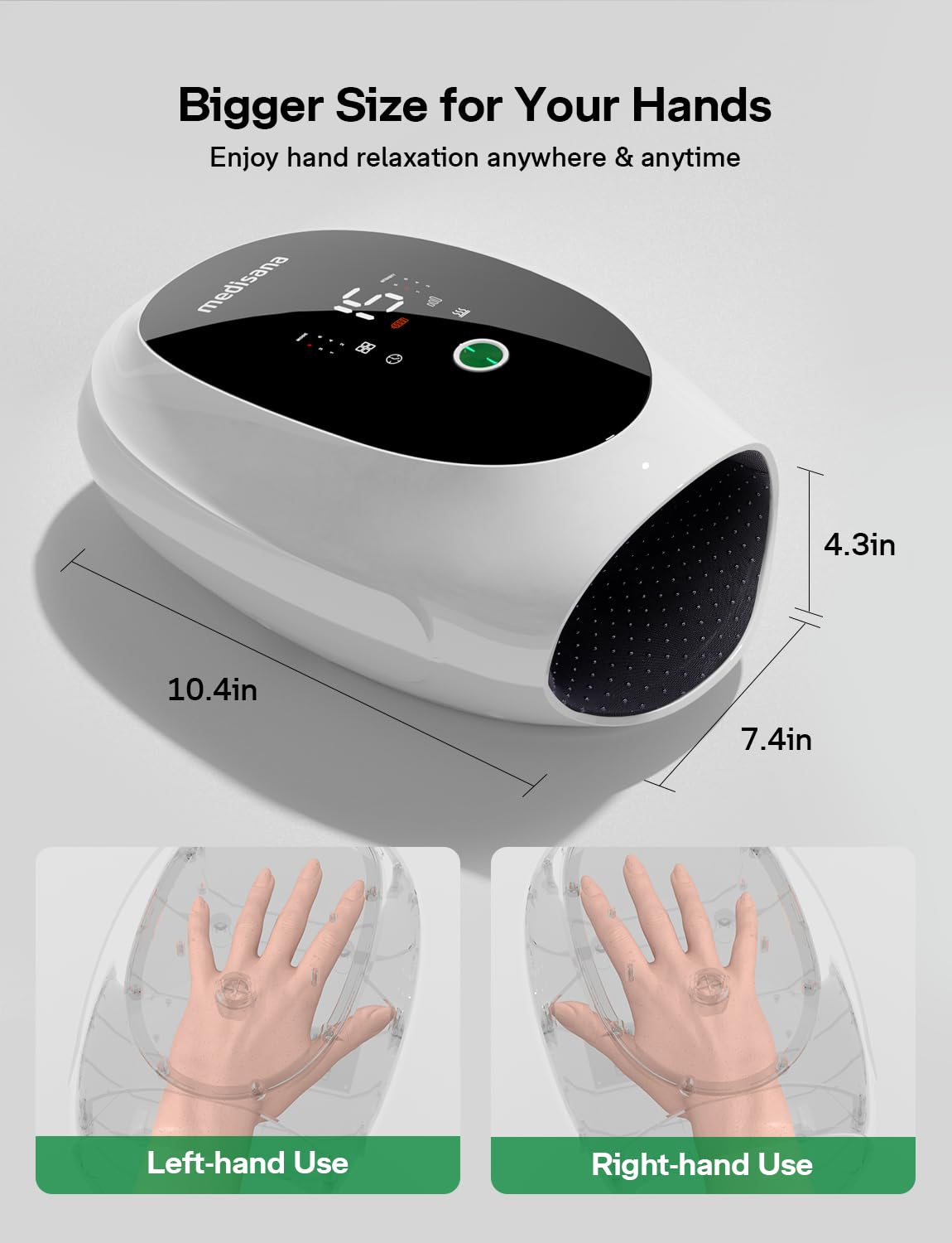 Medisana hand massager with travel case for on-the-go use