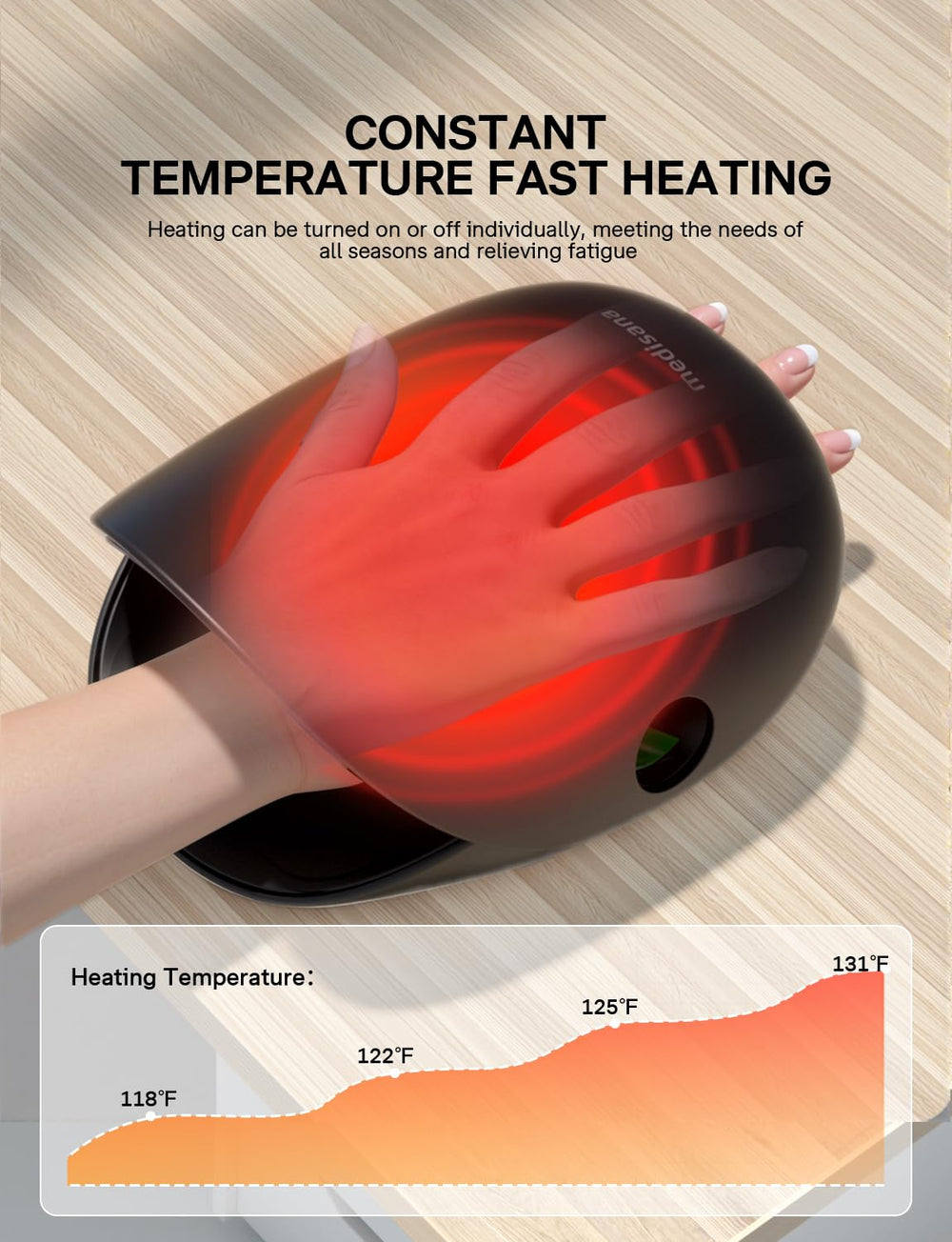 Medisana Hand Massager USB-C charging for convenient recharging