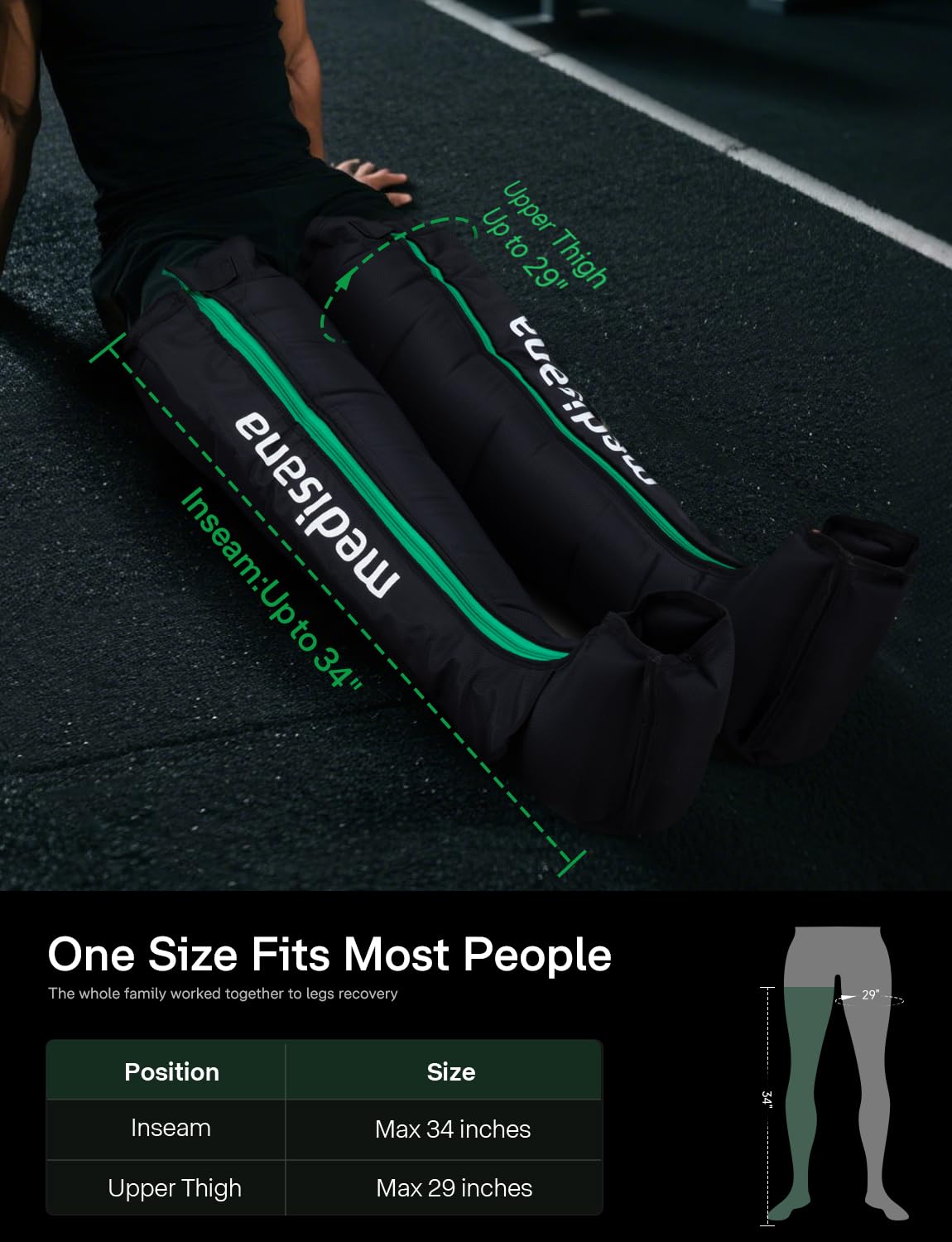 Medisana leg massager storage bag keeps it protected at home or travel.