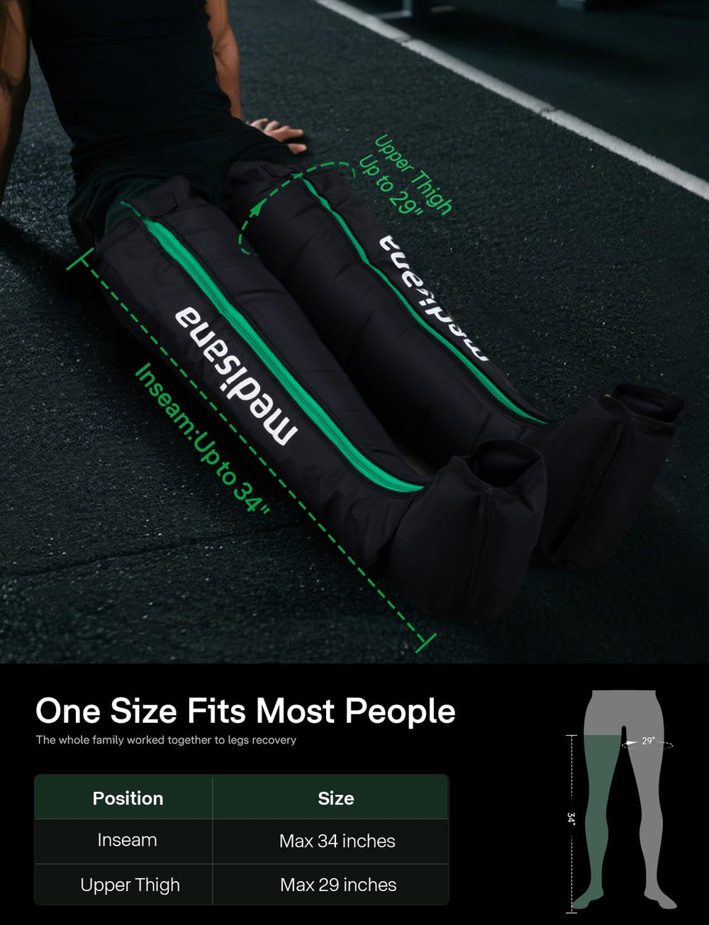 Medisana leg massager storage bag keeps it protected at home or travel.