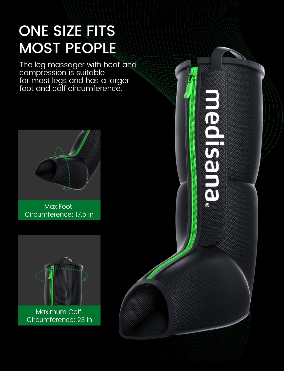 Medisana leg massager heat levels for customizable warmth during sessions