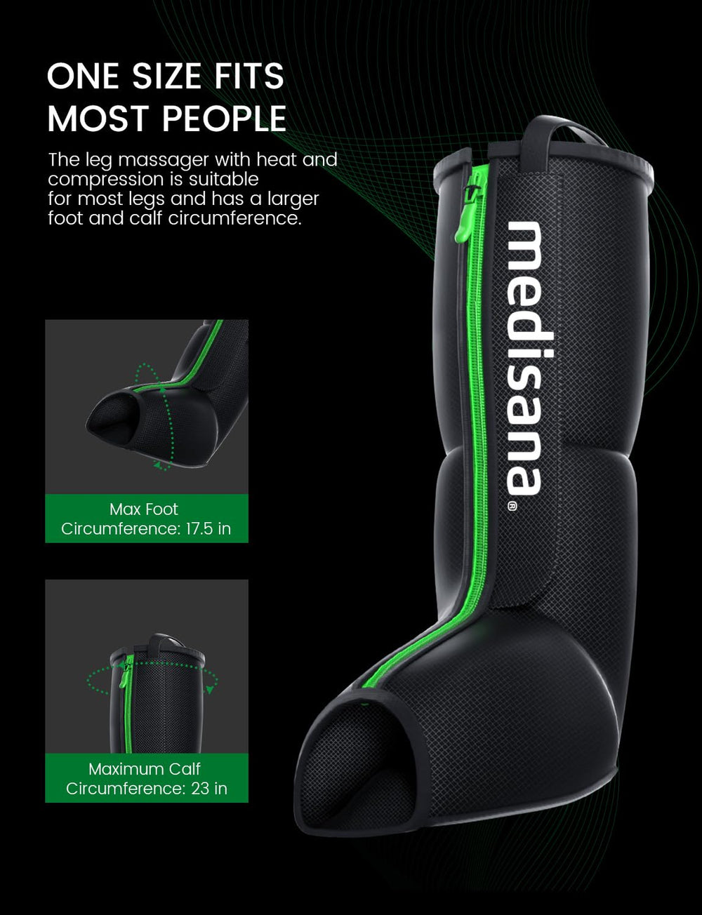 Medisana leg massager heat levels for customizable warmth during sessions