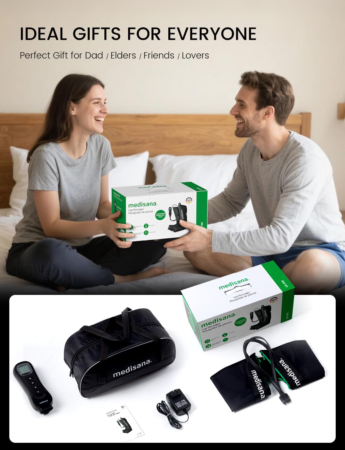 Medisana leg massager ideal gift for health, relaxation, and recovery