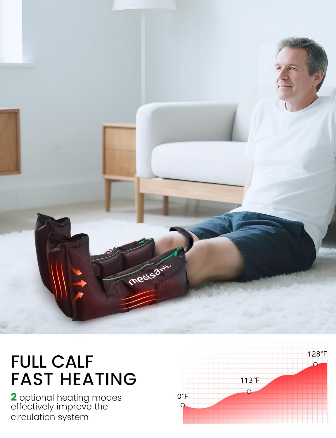 Medisana leg massager adjustable pressure for safe, comfortable compression