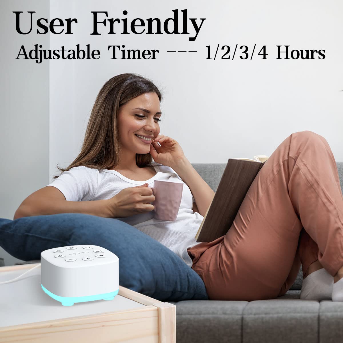 Meditation device powered by AC or USB for versatile home or travel use
