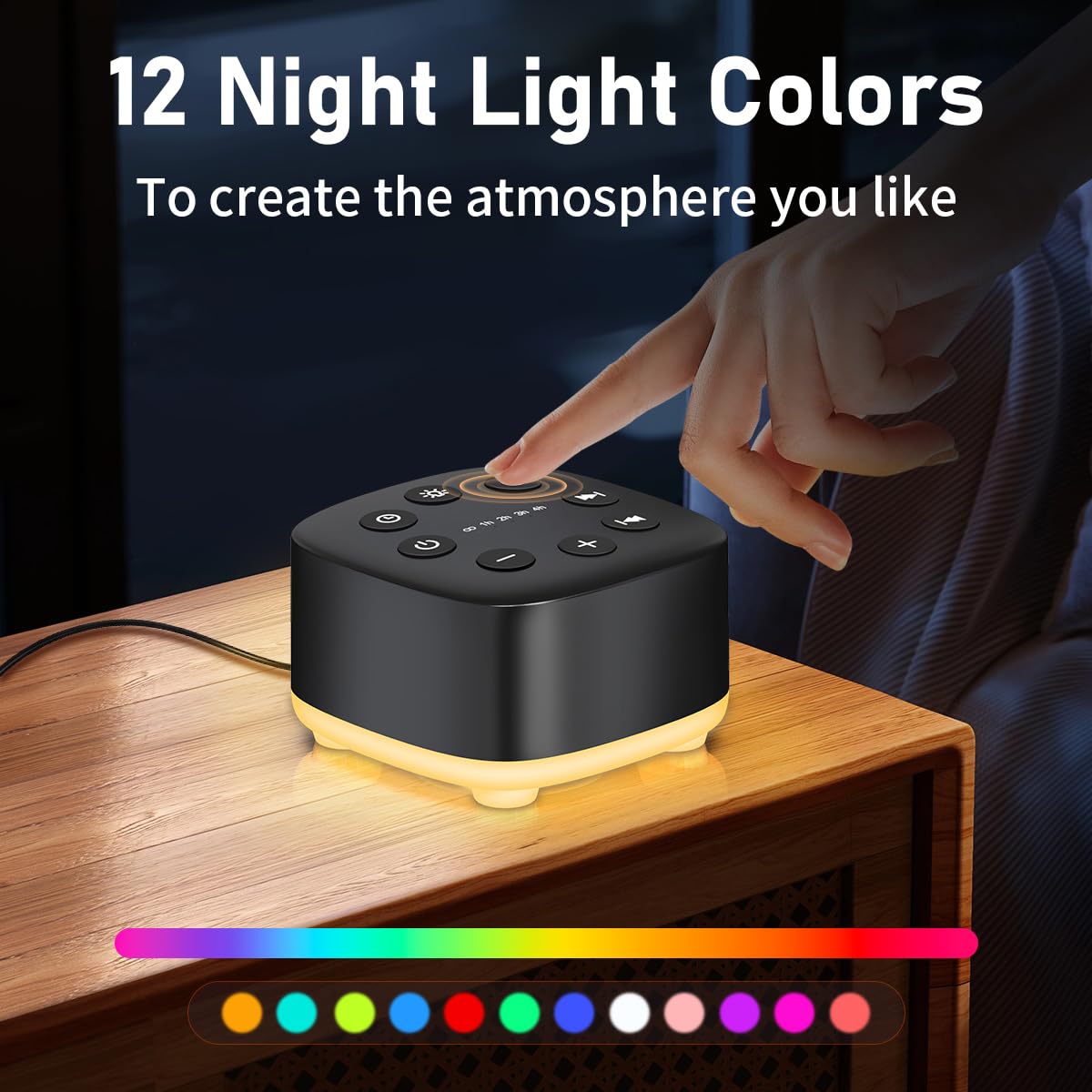 Meditation built-in night light with adjustable brightness for gentle lighting