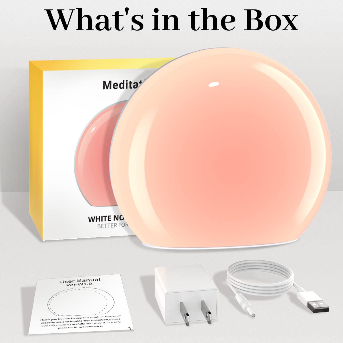 Meditation sound machine showing 4 timers and memory function for convenience.