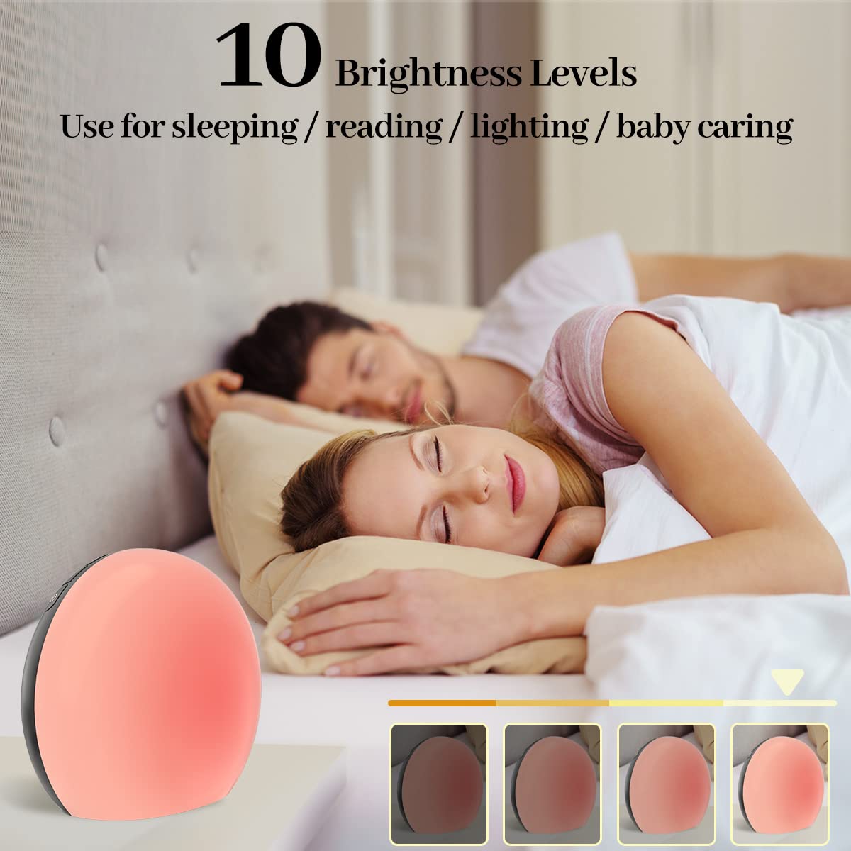 Meditation white noise brightness levels offer flexible lighting for reading or relaxing.