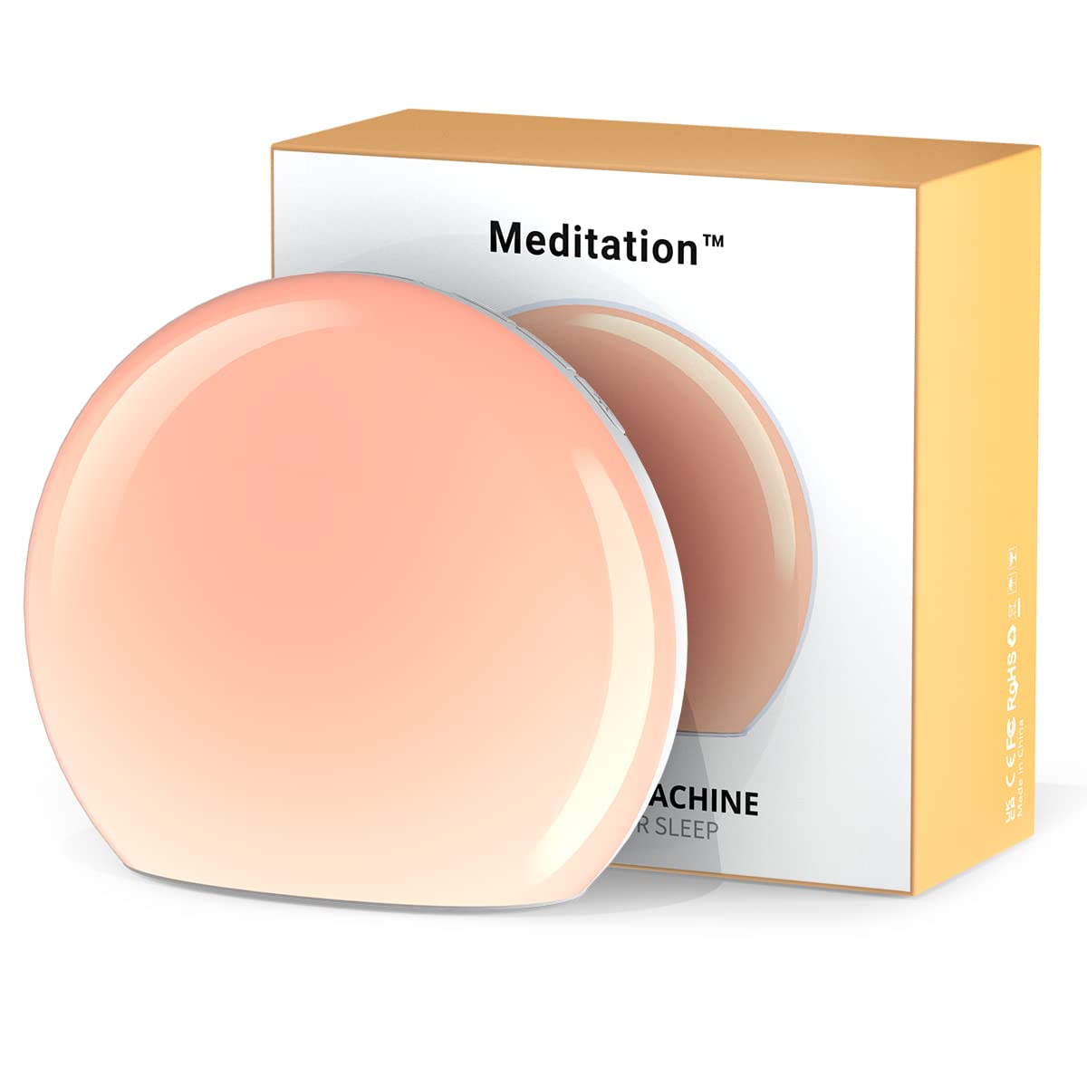 Meditation white noise sound machine showing 30 soothing sounds for deep sleep.