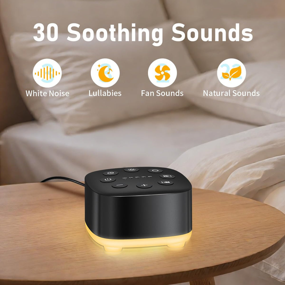 Meditation white noise machine with 32-level volume control for personalized ambiance