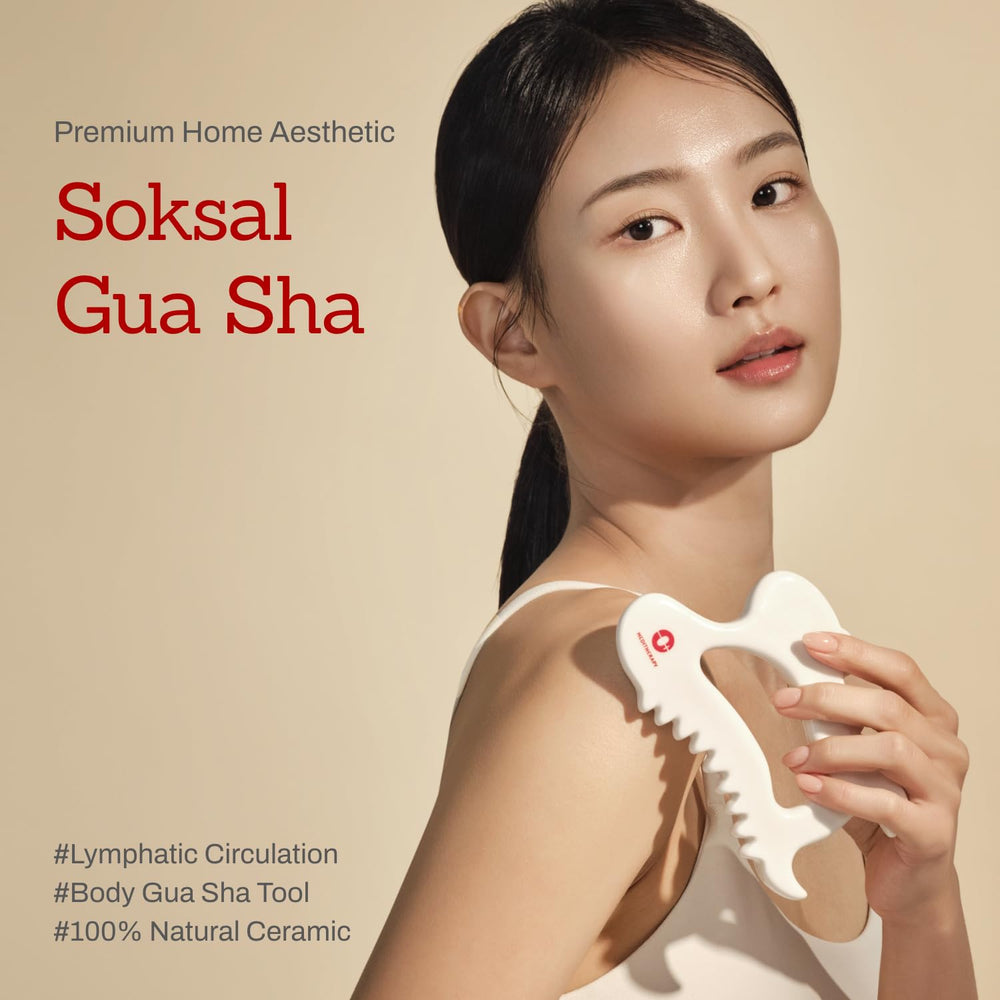MEDITHERAPY Soksal Guasha ceramic panel provides gentle massage for sensitive skin