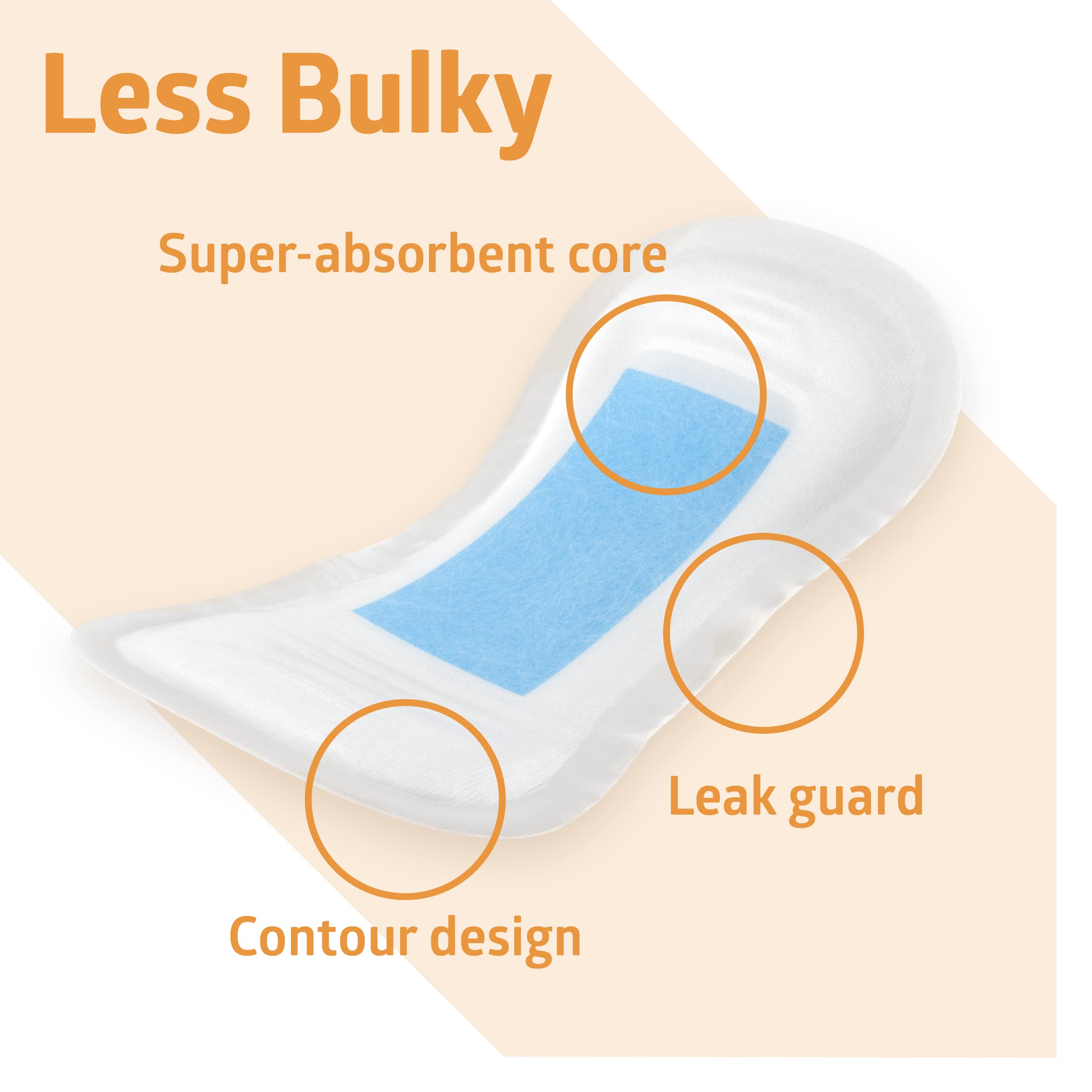 Medline ContourPlus long-length pad showing absorbent core for overnight protection.
